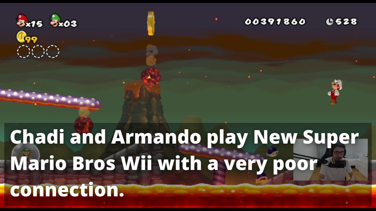 Chadi and Armando are playing New Super Mario Bros. Wii