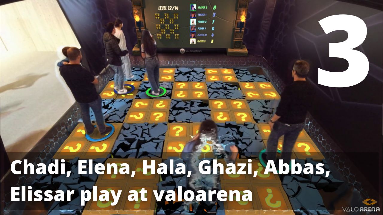 Chadi, Elena, Hala, Ghazi, Abbas and Elissar play at valoarena. E03