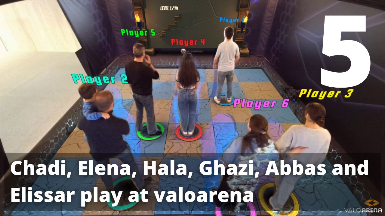 Chadi, Elena, Hala, Ghazi, Abbas and Elissar play at valoarena. E05